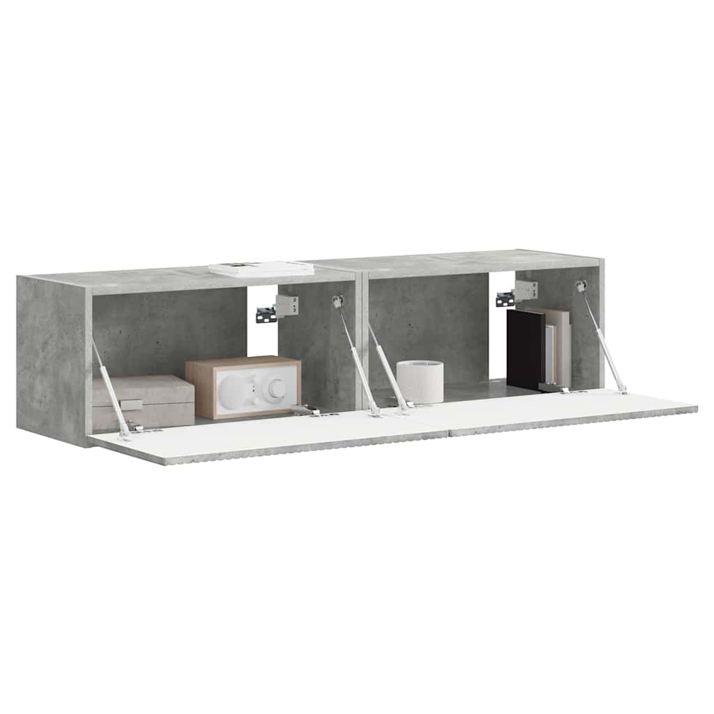 TV Veggskap 2 pcs Betong 60 x 31 x 29,5 cm Konstruert tre