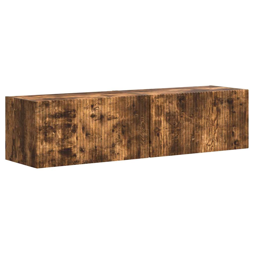 TV Veggskap 2 pcs Røkt eik 60 x 31 x 29,5 cm Konstruert tre