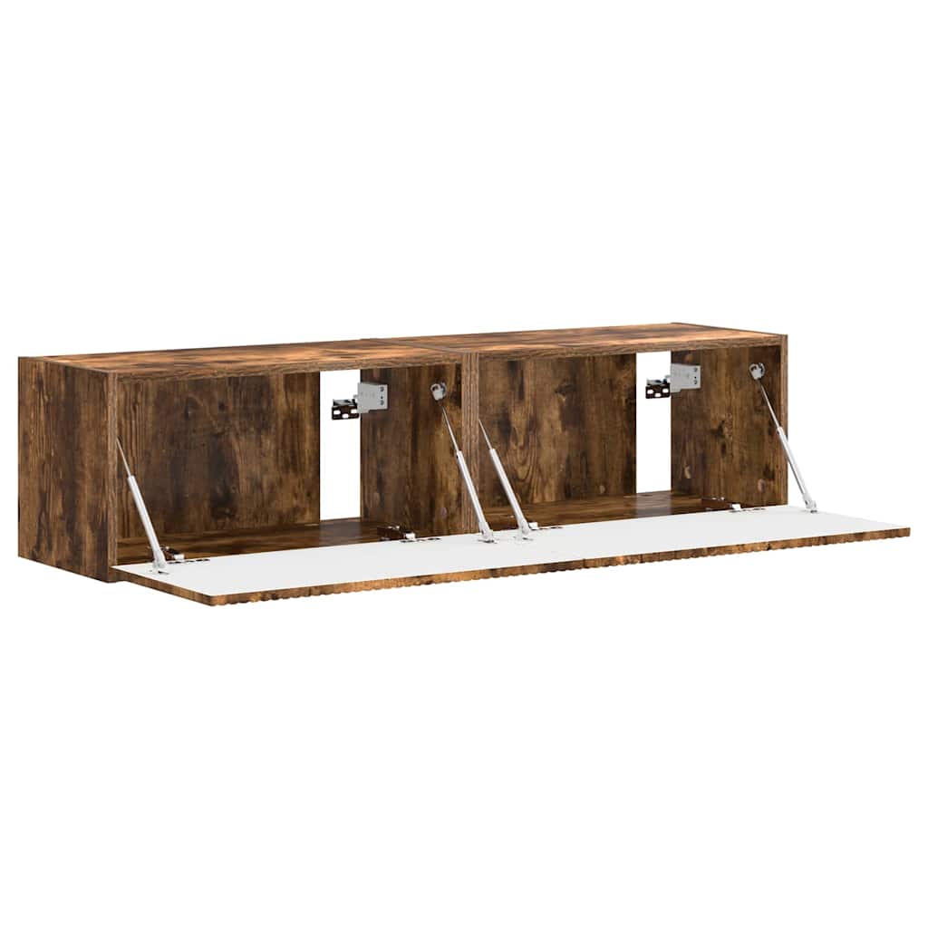 TV Veggskap 2 pcs Røkt eik 60 x 31 x 29,5 cm Konstruert tre