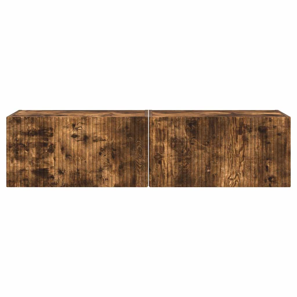 TV Veggskap 2 pcs Røkt eik 60 x 31 x 29,5 cm Konstruert tre