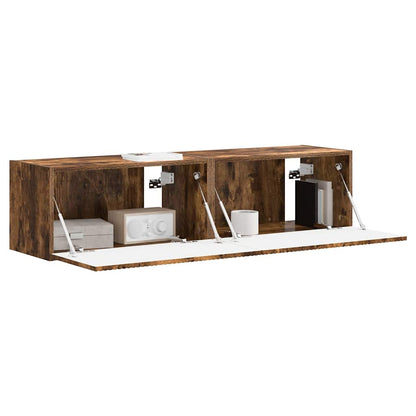 TV Veggskap 2 pcs Røkt eik 60 x 31 x 29,5 cm Konstruert tre