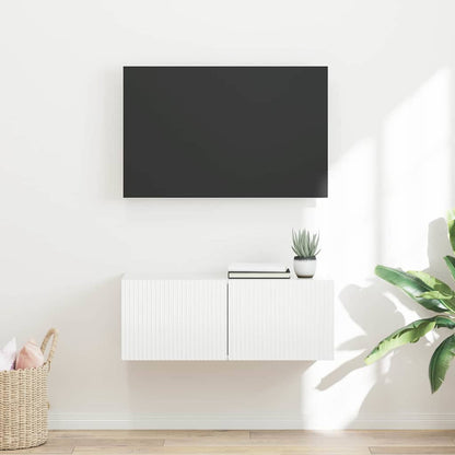 TV Veggskap Veggmontert Hvit 78,5 x 31 x 29,5 cm Konstruert tre