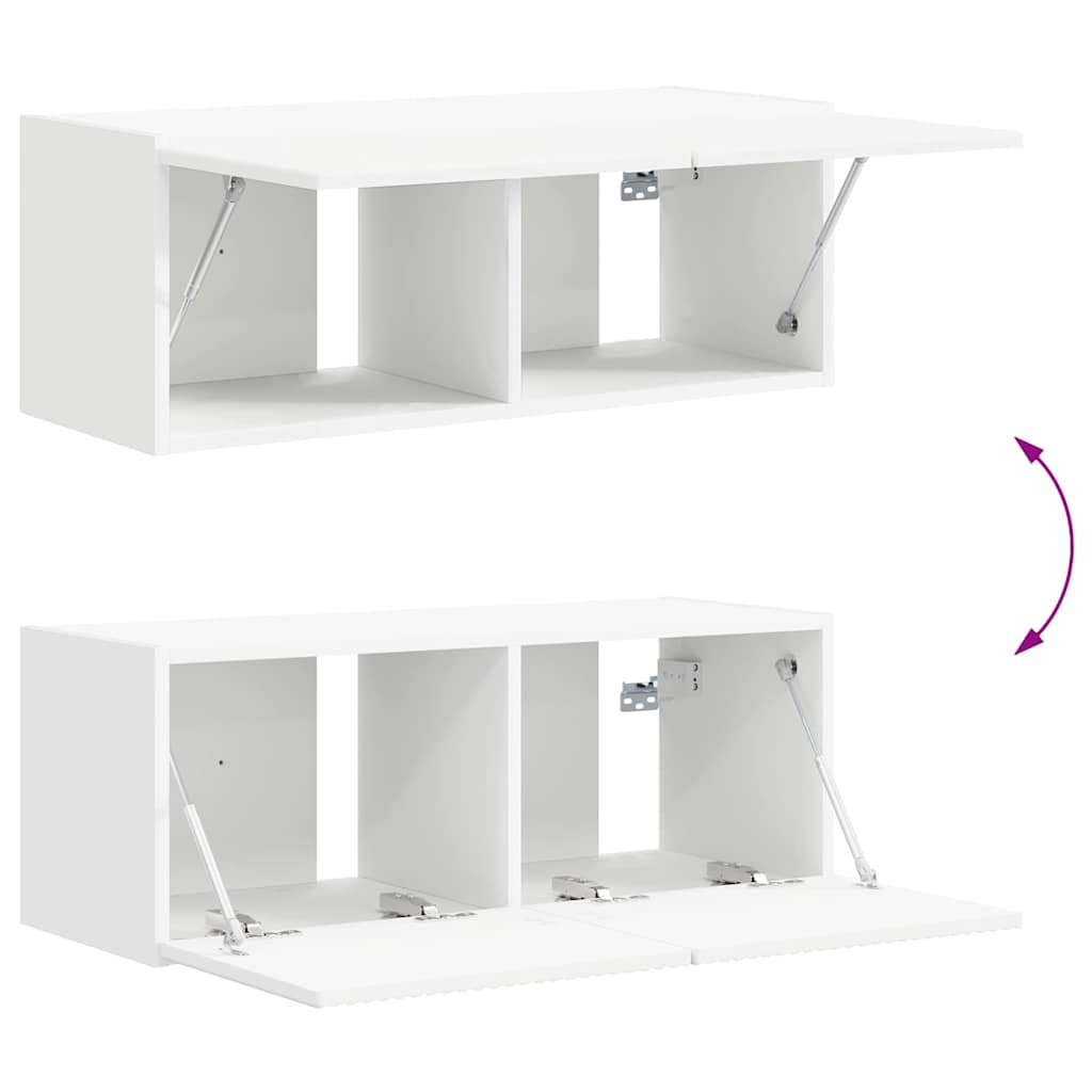 TV Veggskap Veggmontert Hvit 78,5 x 31 x 29,5 cm Konstruert tre