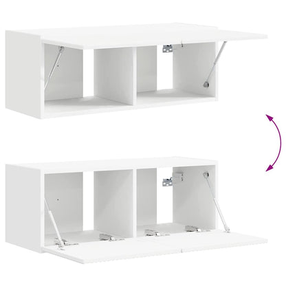 TV Veggskap Veggmontert Hvit 78,5 x 31 x 29,5 cm Konstruert tre