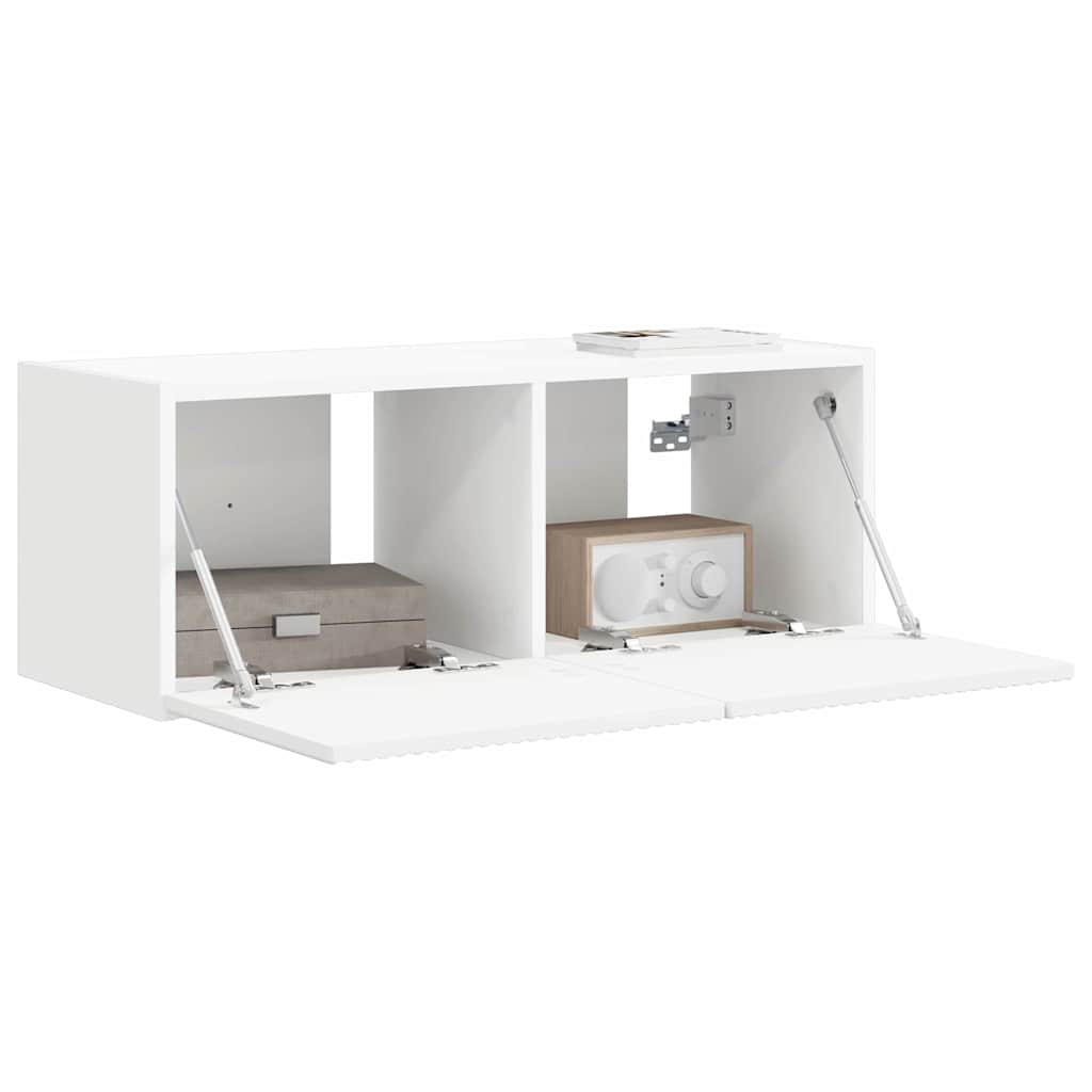 TV Veggskap Veggmontert Hvit 78,5 x 31 x 29,5 cm Konstruert tre