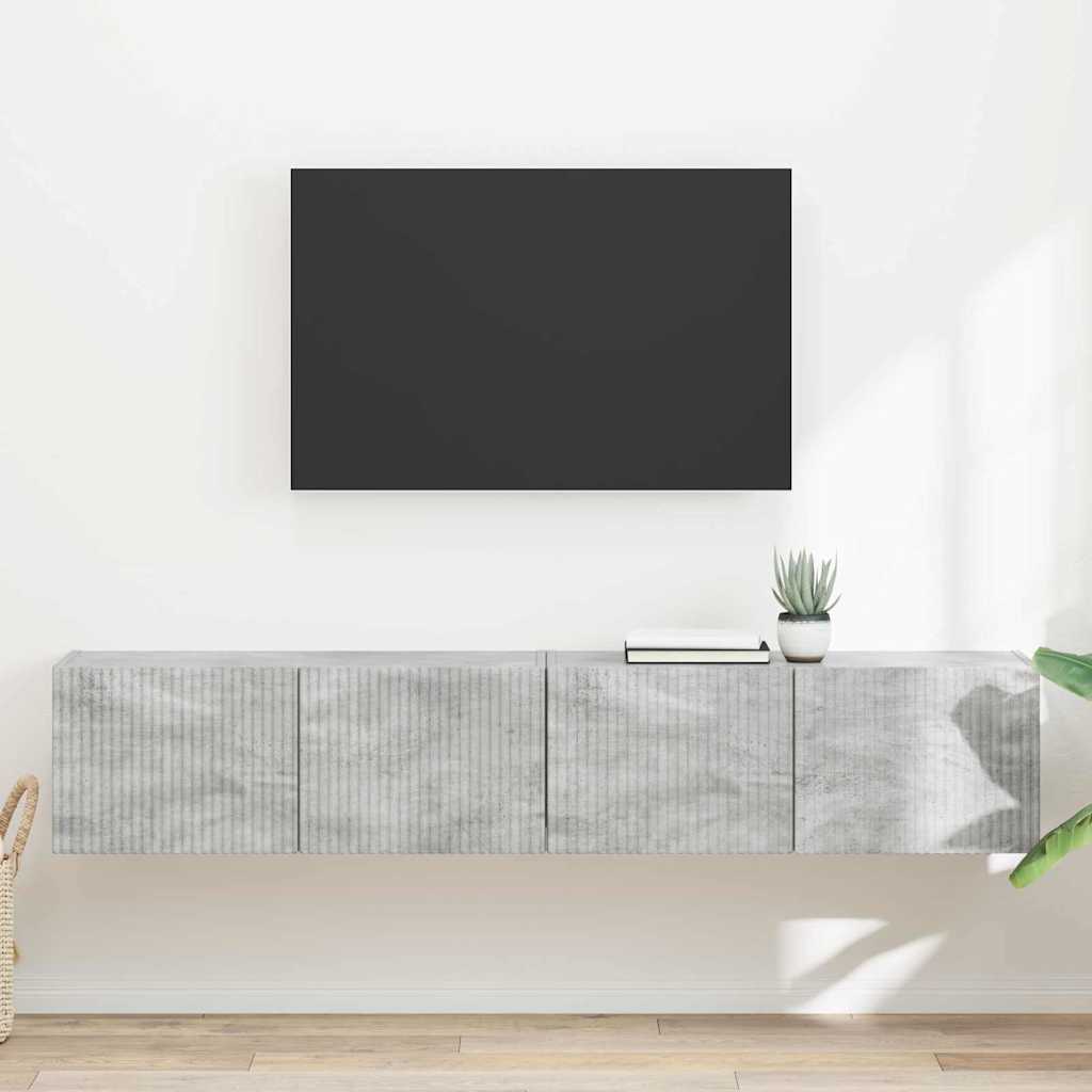 TV Veggskap 2 pcs Betong 78,5 x 31 x 29,5 cm Konstruert tre