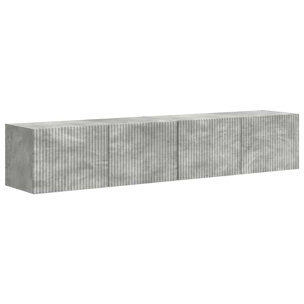 TV Veggskap 2 pcs Betong 78,5 x 31 x 29,5 cm Konstruert tre