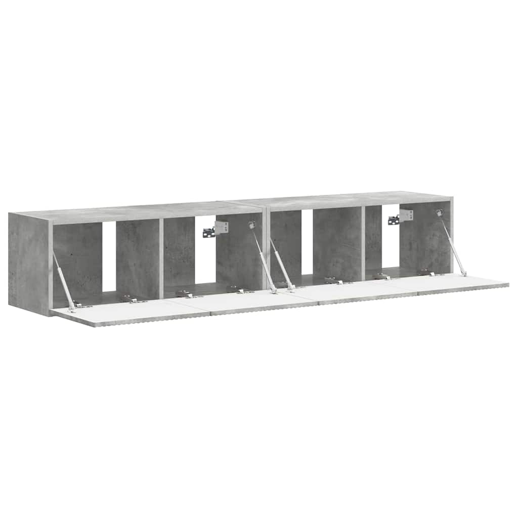 TV Veggskap 2 pcs Betong 78,5 x 31 x 29,5 cm Konstruert tre