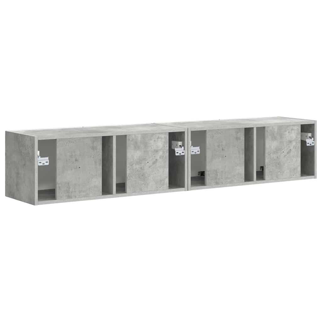 TV Veggskap 2 pcs Betong 78,5 x 31 x 29,5 cm Konstruert tre