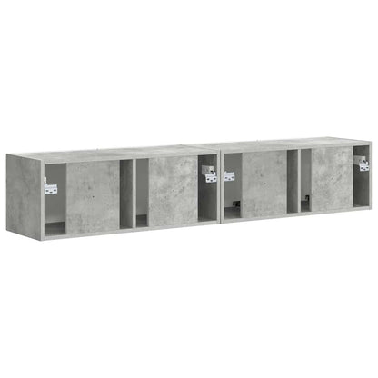 TV Veggskap 2 pcs Betong 78,5 x 31 x 29,5 cm Konstruert tre