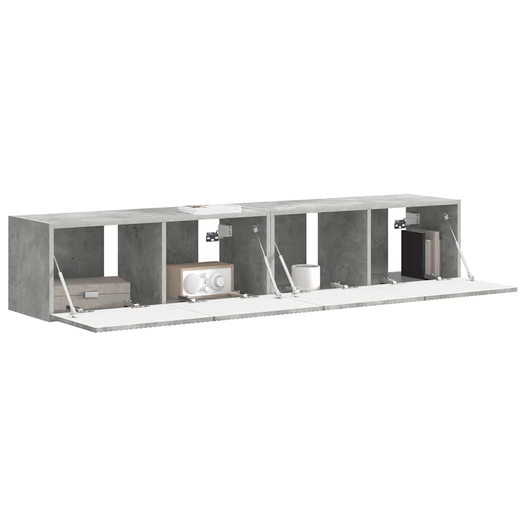 TV Veggskap 2 pcs Betong 78,5 x 31 x 29,5 cm Konstruert tre