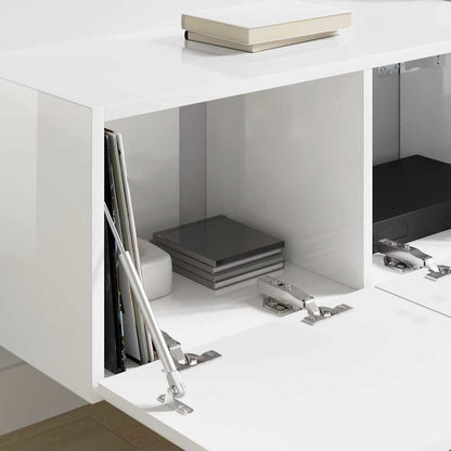 TV Veggskap Veggmontert 2 pcs Glanset Hvit 78,5 x 31 x 29,5 cm