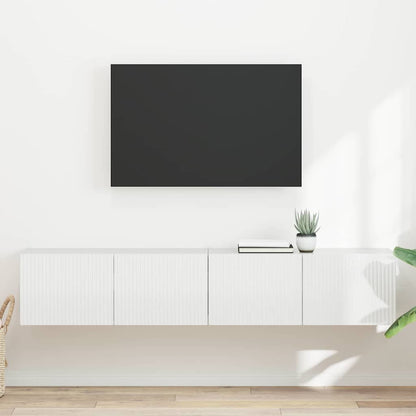TV Veggskap Veggmontert 2 pcs Glanset Hvit 78,5 x 31 x 29,5 cm