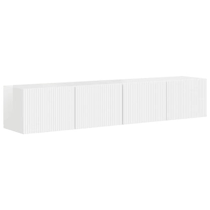 TV Veggskap Veggmontert 2 pcs Glanset Hvit 78,5 x 31 x 29,5 cm
