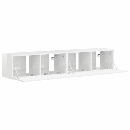 TV Veggskap Veggmontert 2 pcs Glanset Hvit 78,5 x 31 x 29,5 cm