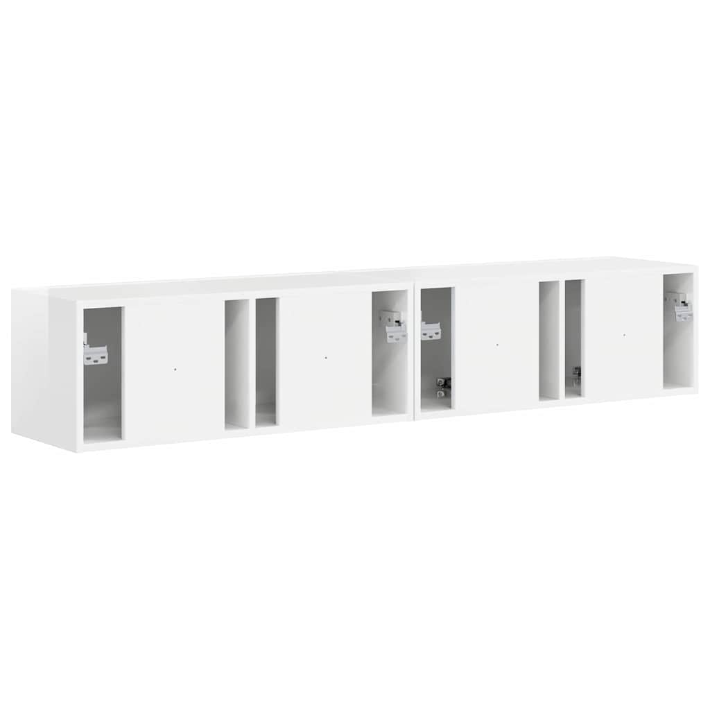 TV Veggskap Veggmontert 2 pcs Glanset Hvit 78,5 x 31 x 29,5 cm