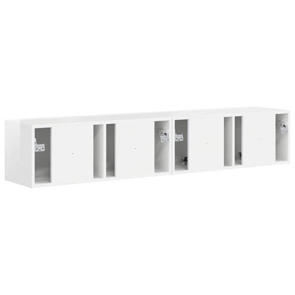TV Veggskap Veggmontert 2 pcs Glanset Hvit 78,5 x 31 x 29,5 cm