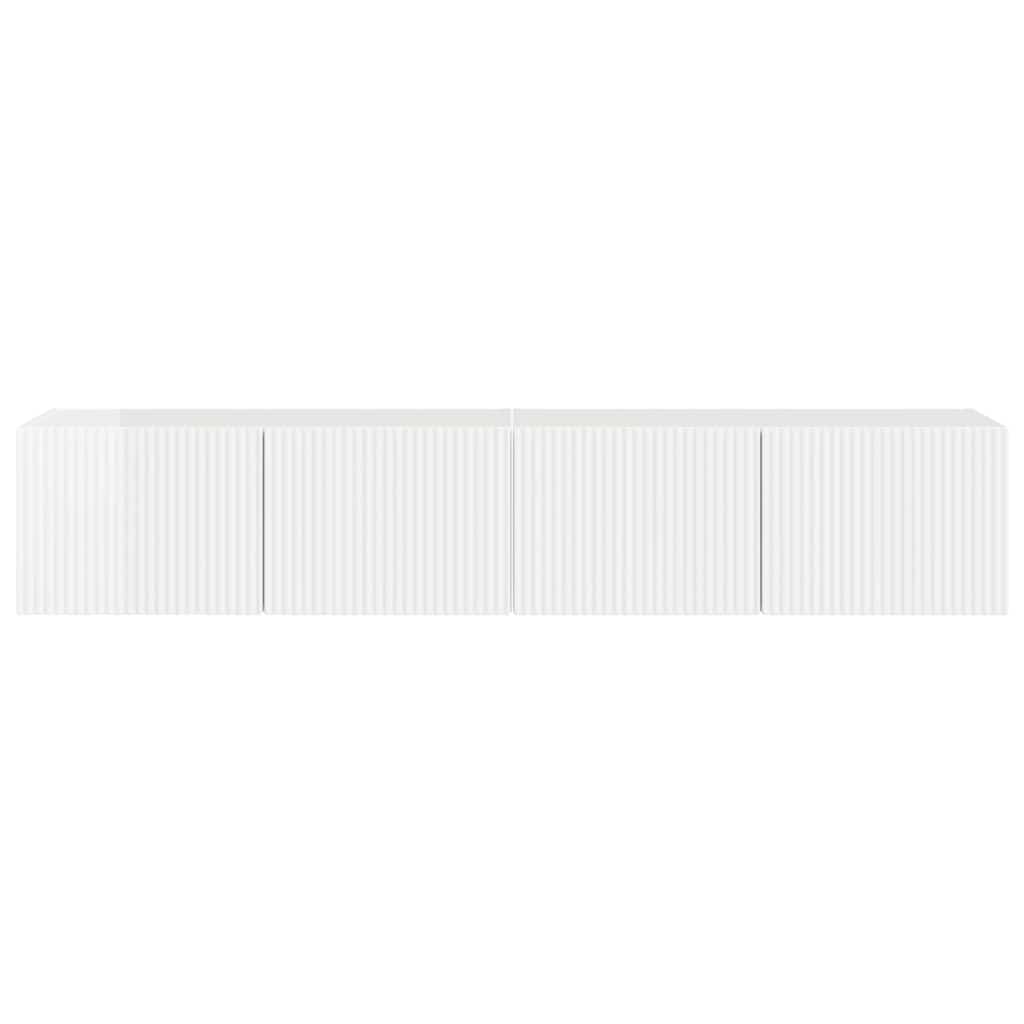 TV Veggskap Veggmontert 2 pcs Glanset Hvit 78,5 x 31 x 29,5 cm