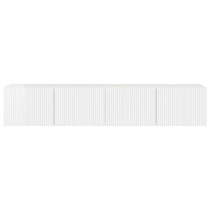 TV Veggskap Veggmontert 2 pcs Glanset Hvit 78,5 x 31 x 29,5 cm