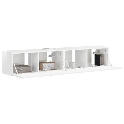 TV Veggskap Veggmontert 2 pcs Glanset Hvit 78,5 x 31 x 29,5 cm