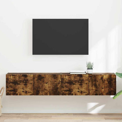 TV Veggskap 2 pcs Røkt eik 78,5 x 31 x 29,5 cm Konstruert tre