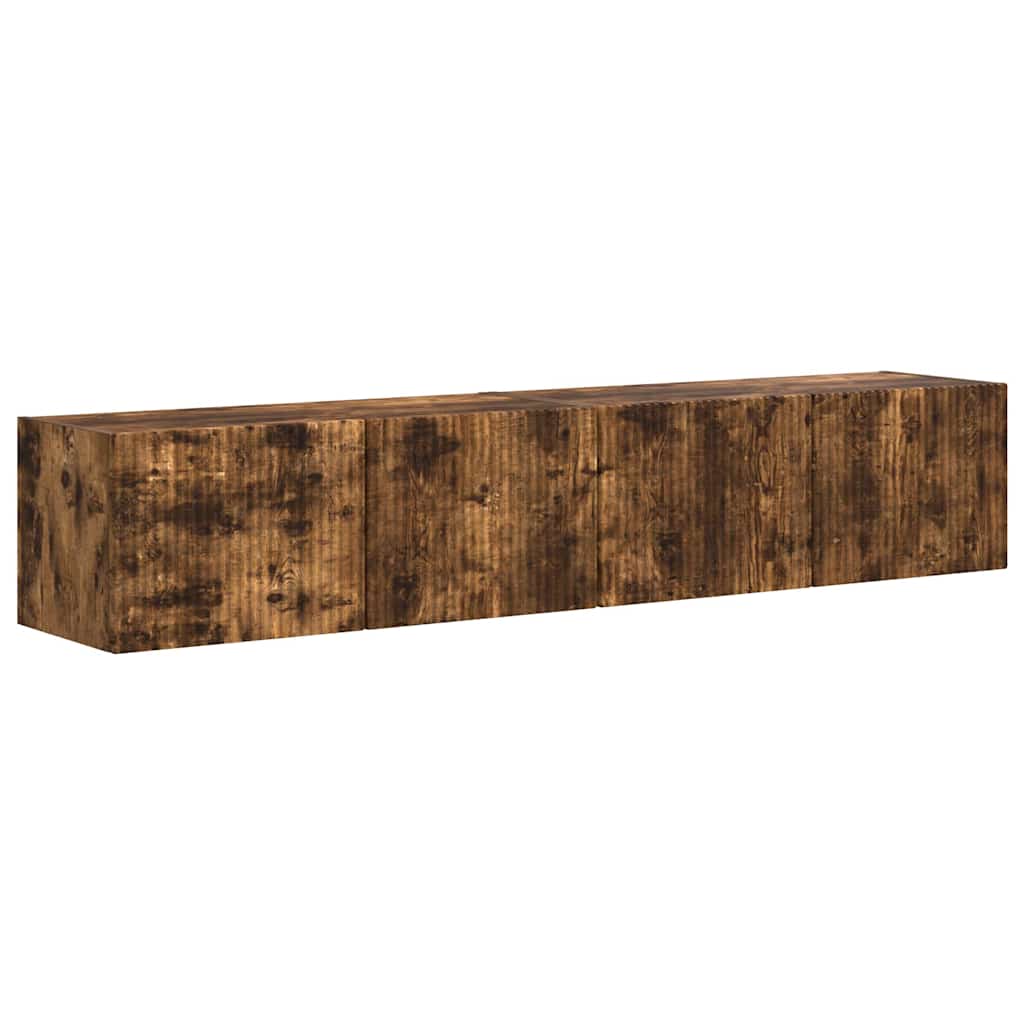 TV Veggskap 2 pcs Røkt eik 78,5 x 31 x 29,5 cm Konstruert tre