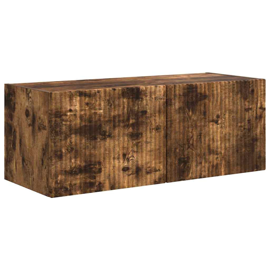 TV Veggskap 2 pcs Røkt eik 78,5 x 31 x 29,5 cm Konstruert tre