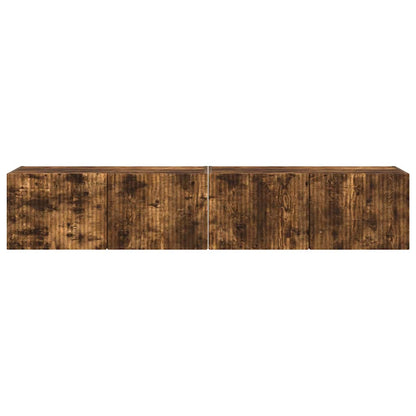 TV Veggskap 2 pcs Røkt eik 78,5 x 31 x 29,5 cm Konstruert tre