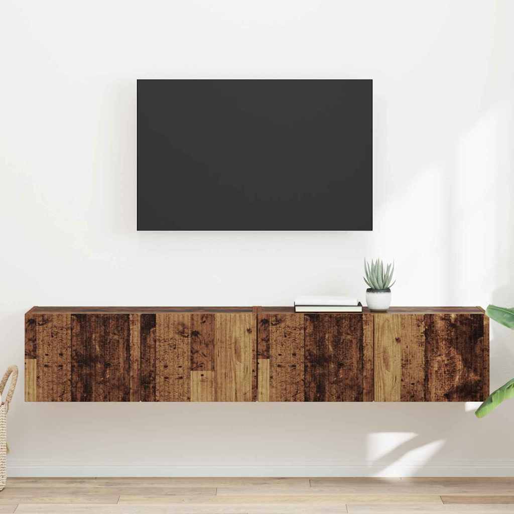 TV Veggskap 2 pcs Gamle tre 78,5 x 31 x 29,5 cm Konstruert tre