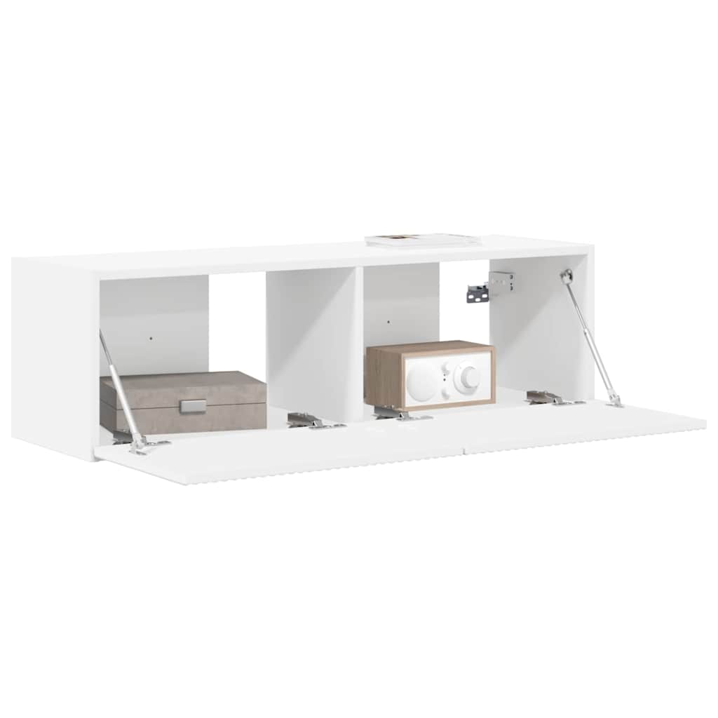 TV Veggskap Veggmontert Hvit 98 x 31 x 29,5 cm Konstruert tre