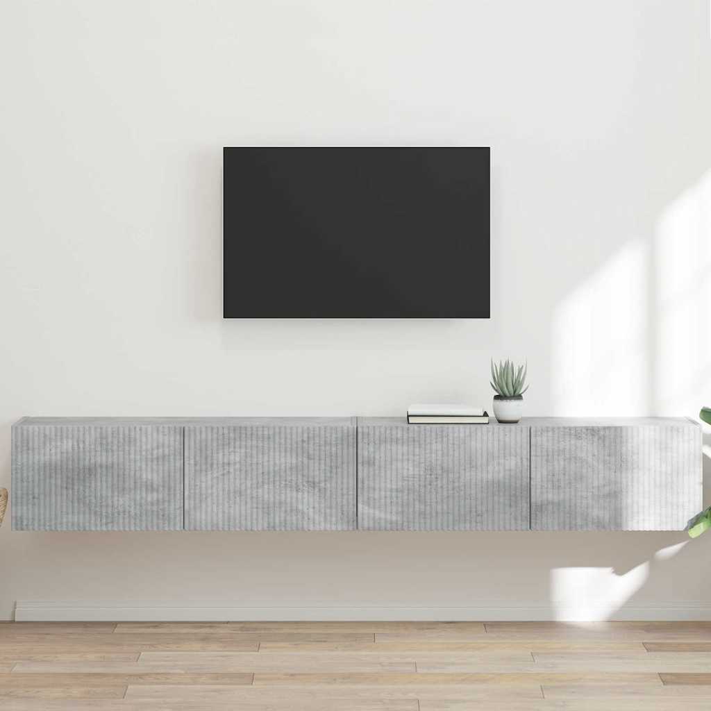 TV Veggskap 2 pcs Betong 98 x 31 x 29,5 cm Konstruert tre