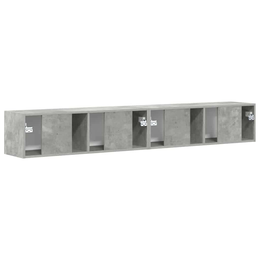 TV Veggskap 2 pcs Betong 98 x 31 x 29,5 cm Konstruert tre
