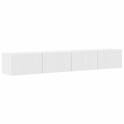 TV Veggskap 2 pcs Glanset Hvit 98 x 31 x 29,5 cm Konstruert tre