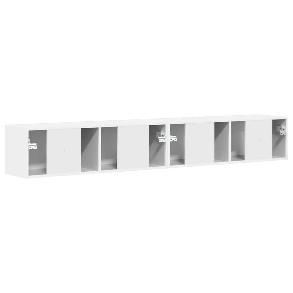TV Veggskap 2 pcs Glanset Hvit 98 x 31 x 29,5 cm Konstruert tre