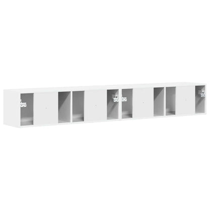 TV Veggskap 2 pcs Glanset Hvit 98 x 31 x 29,5 cm Konstruert tre