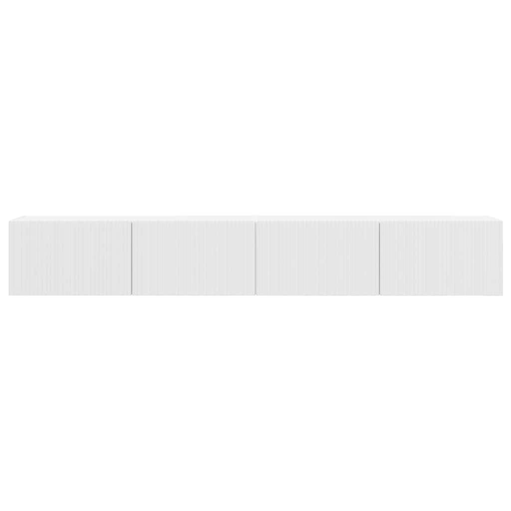 TV Veggskap 2 pcs Glanset Hvit 98 x 31 x 29,5 cm Konstruert tre
