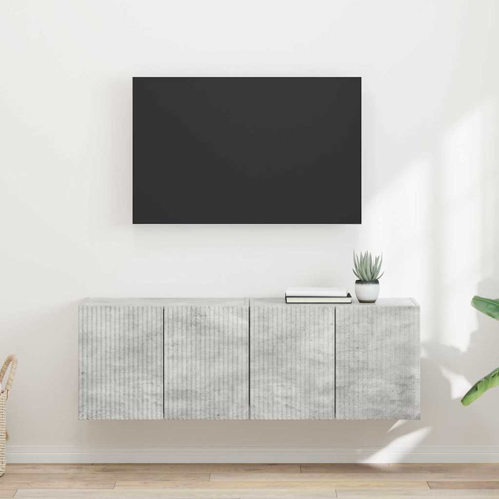 TV Veggskap 2 pcs Betonggrå 59,5 x 31 x 40 cm Konstruert tre