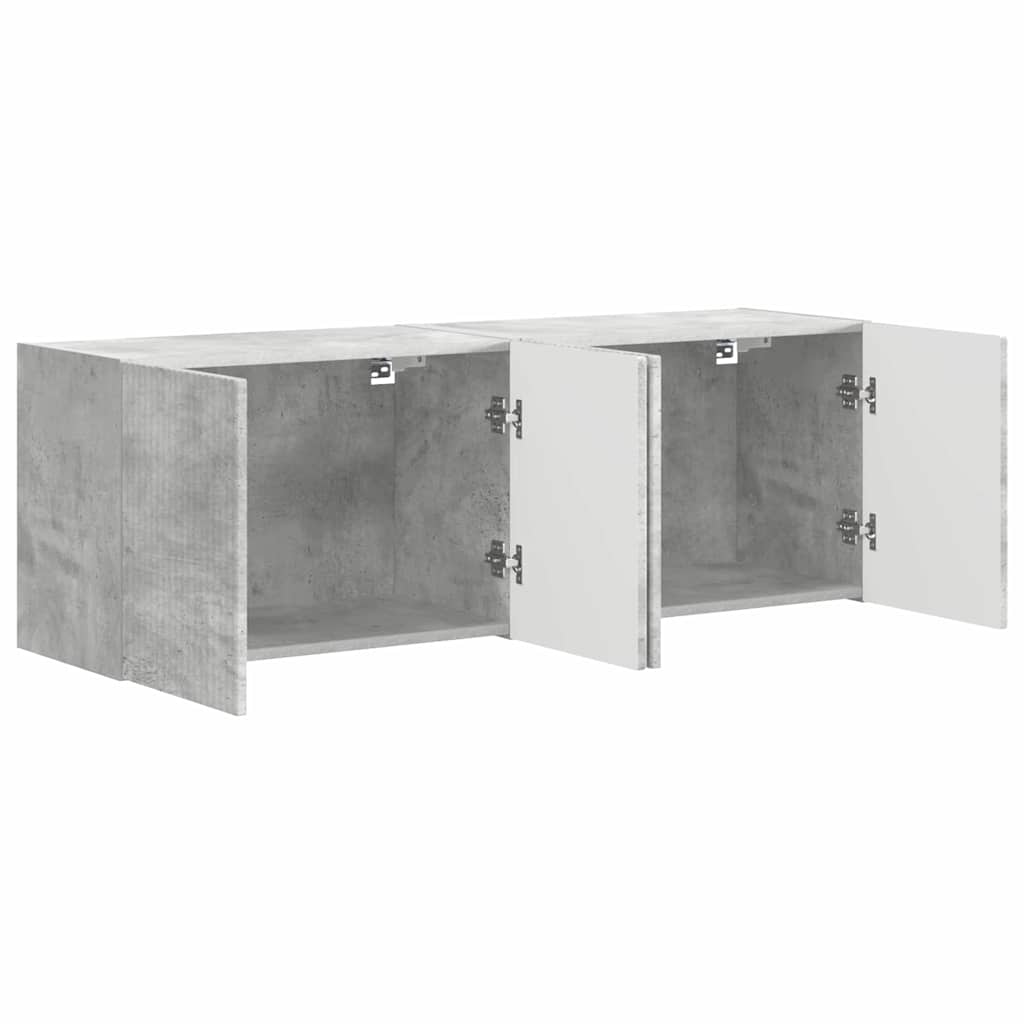 TV Veggskap 2 pcs Betonggrå 59,5 x 31 x 40 cm Konstruert tre