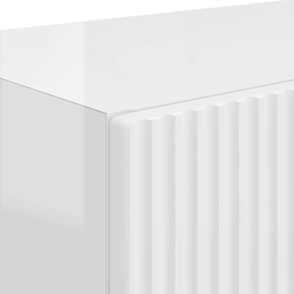 TV Veggskap Veggmontert 2 pcs Høyglanset hvit 59,5 x 31 x 40 cm