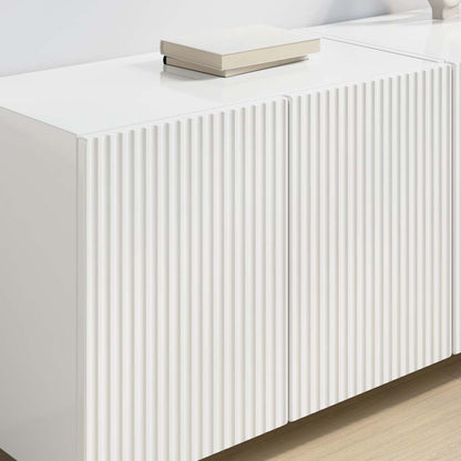 TV Veggskap Veggmontert 2 pcs Høyglanset hvit 59,5 x 31 x 40 cm