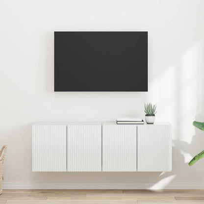 TV Veggskap Veggmontert 2 pcs Høyglanset hvit 59,5 x 31 x 40 cm
