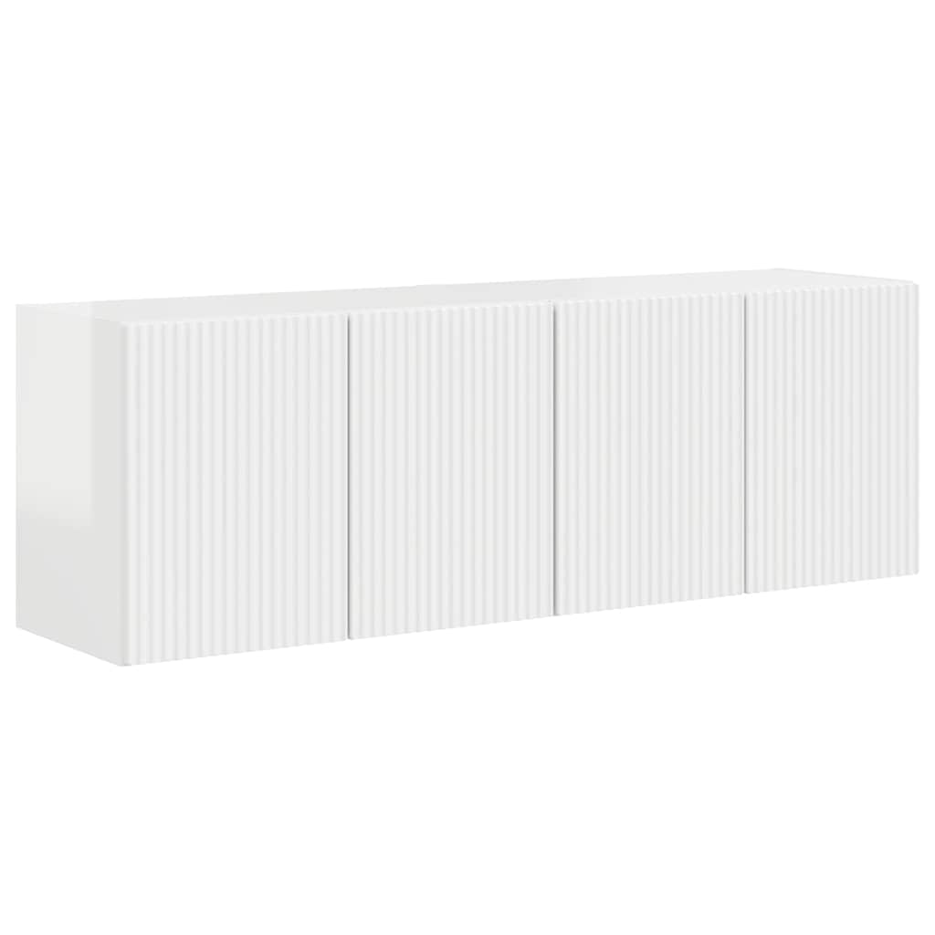 TV Veggskap Veggmontert 2 pcs Høyglanset hvit 59,5 x 31 x 40 cm