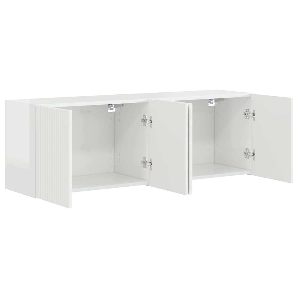 TV Veggskap Veggmontert 2 pcs Høyglanset hvit 59,5 x 31 x 40 cm