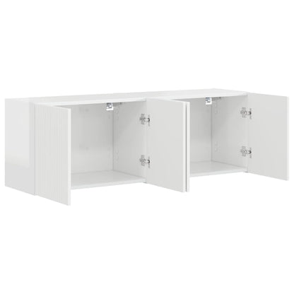 TV Veggskap Veggmontert 2 pcs Høyglanset hvit 59,5 x 31 x 40 cm