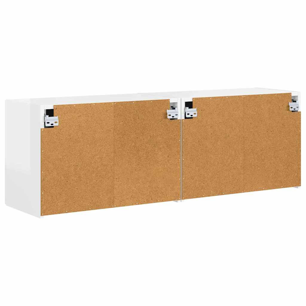 TV Veggskap Veggmontert 2 pcs Høyglanset hvit 59,5 x 31 x 40 cm