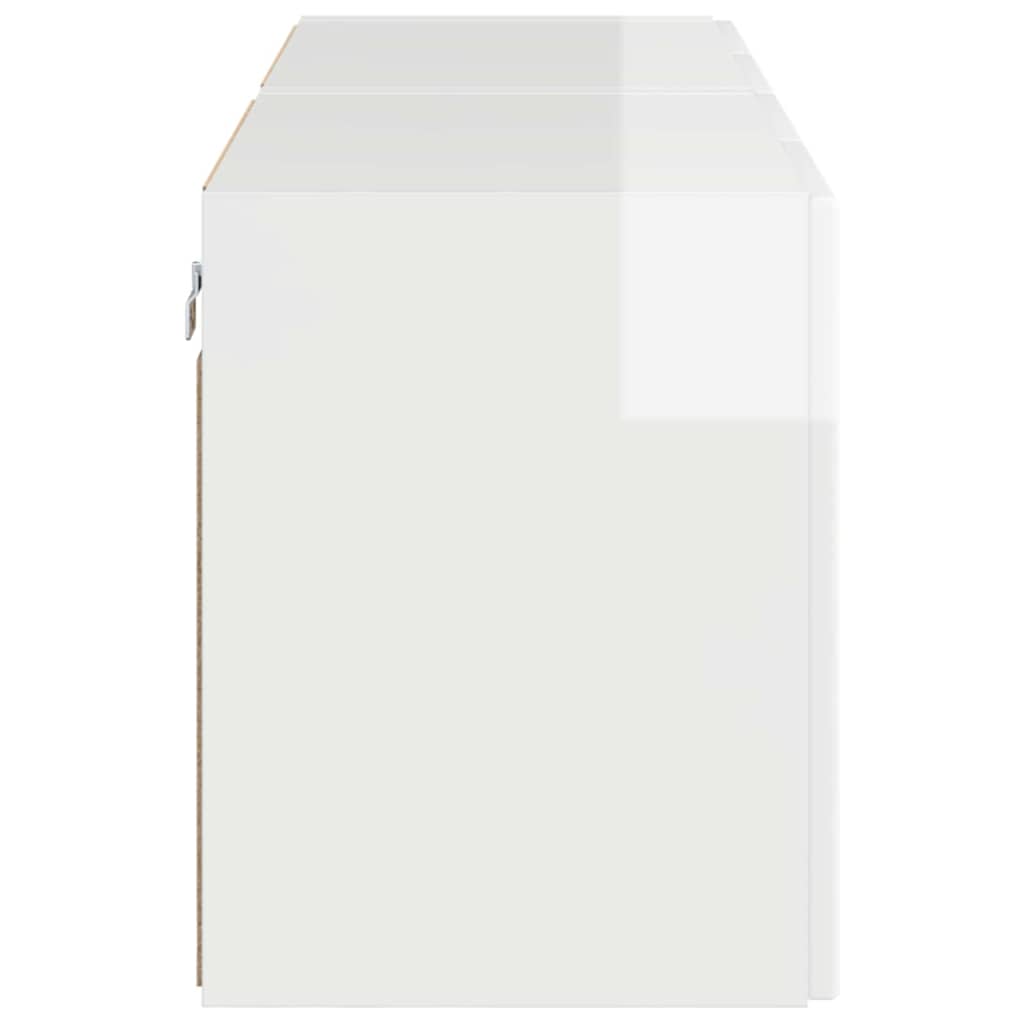 TV Veggskap Veggmontert 2 pcs Høyglanset hvit 59,5 x 31 x 40 cm