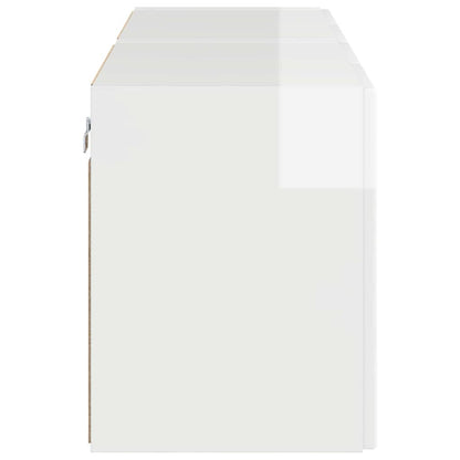 TV Veggskap Veggmontert 2 pcs Høyglanset hvit 59,5 x 31 x 40 cm