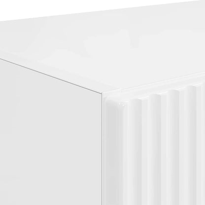 TV Veggskap Høyglanset hvit 59,5 x 31 x 60 cm Konstruert tre
