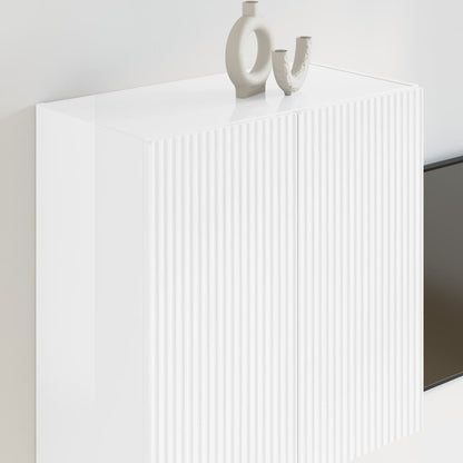 TV Veggskap Høyglanset hvit 59,5 x 31 x 60 cm Konstruert tre