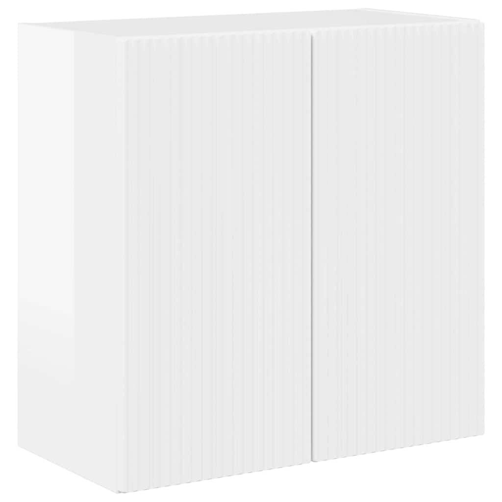 TV Veggskap Høyglanset hvit 59,5 x 31 x 60 cm Konstruert tre